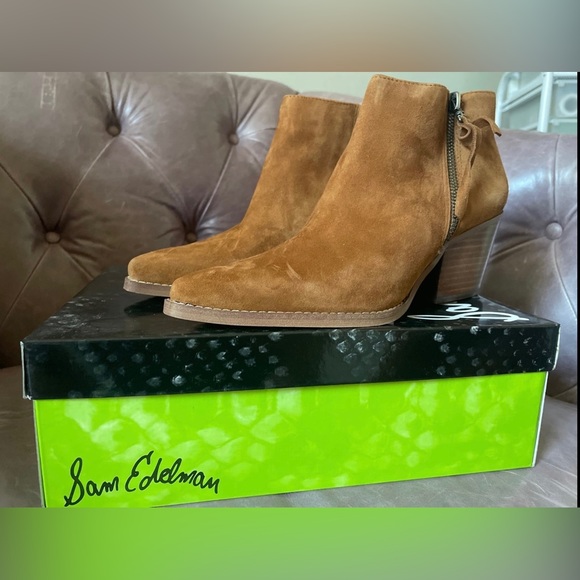 Sam Edelman Brown Suede Ankle Boot Size 7.5 (New) - Picture 1 of 4